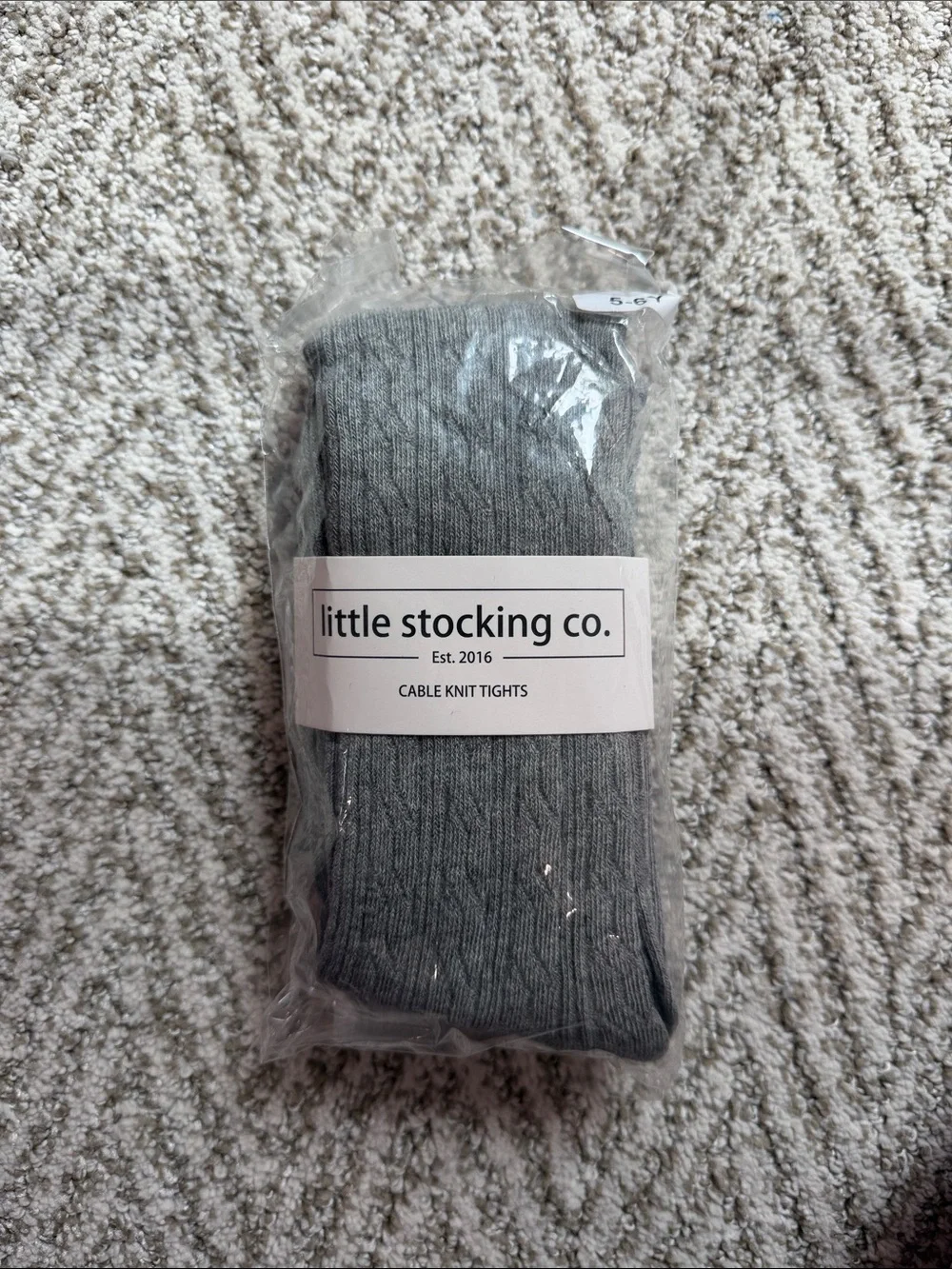 Little Stocking Co. Girls' Cable Knit Tights - Gray